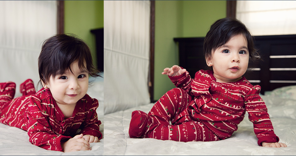 infant girl at christmas - family photography beverly hills los angeles