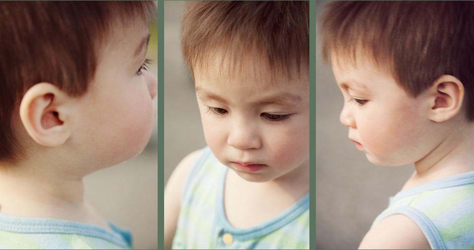little boy from three angles - family and child photography chicago