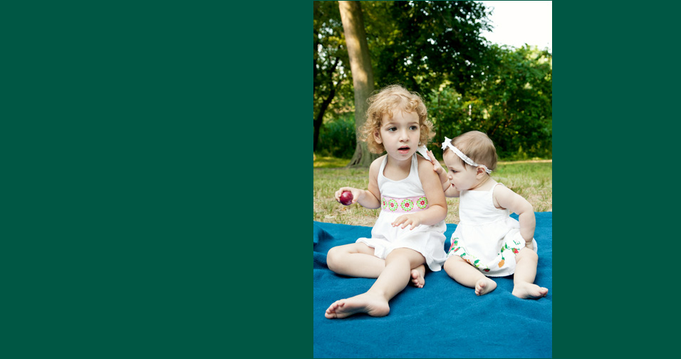two little girls playing together - family and child photography park slope