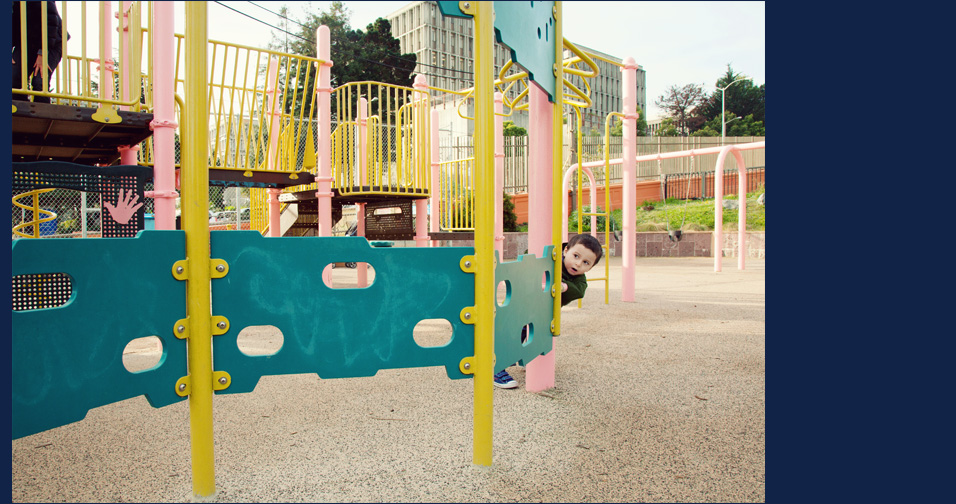 young boy hide and seek - child photographer los altos